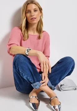 Gemêleerde blouse met ronde hals