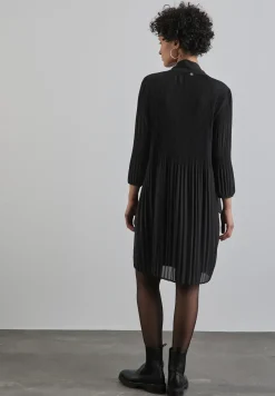 Geplooide jurk met strik
