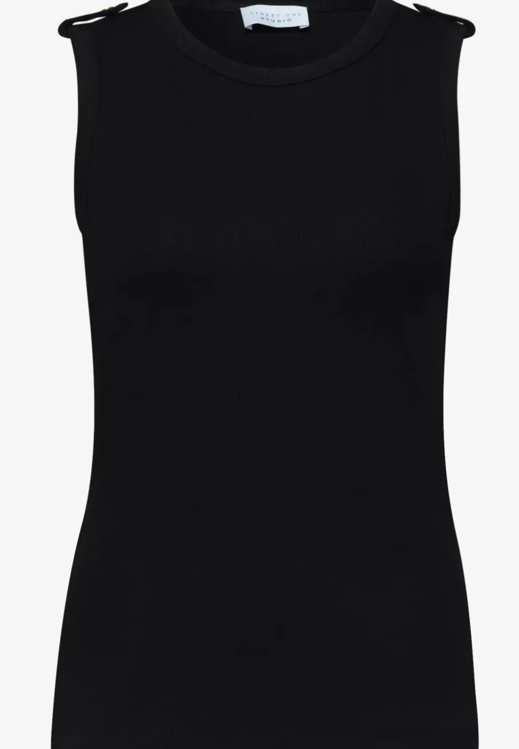 Geribbelde top met knoopdetail