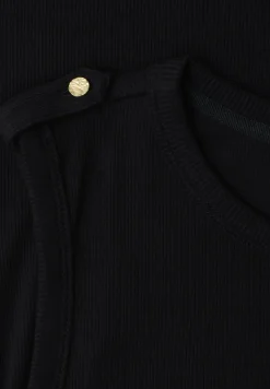 Geribbelde top met knoopdetail