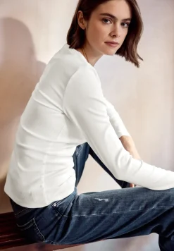 Geribd shirt met structuur