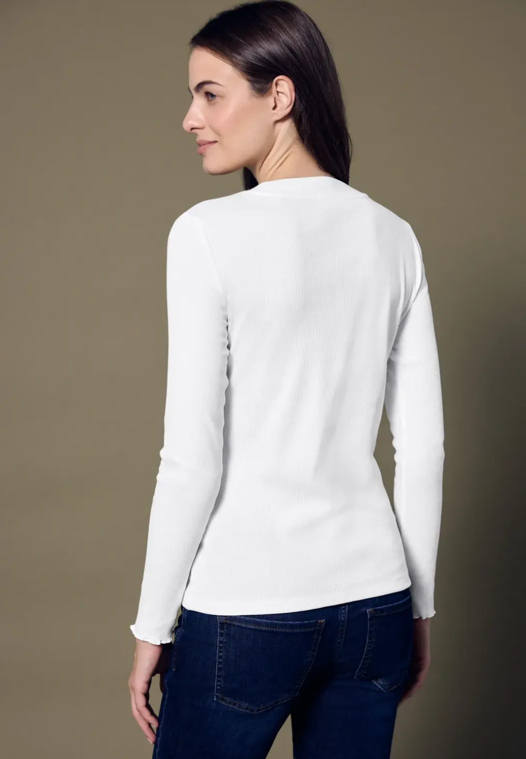 Geribd shirt met ronde hals