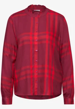 Geruite blouse met ruches