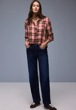 Geruite overhemdblouse