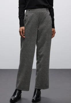 Geruite straight legs broek