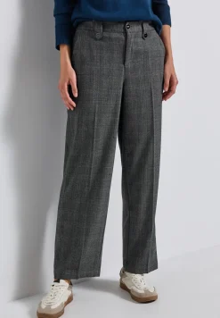 Geruite straight legs broek