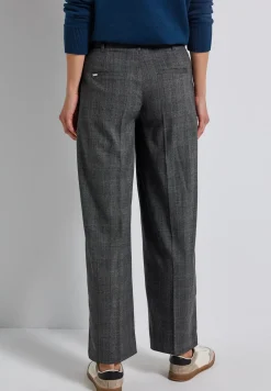 Geruite straight legs broek