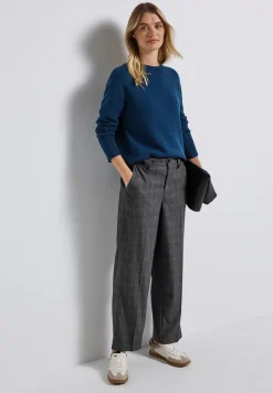 Geruite straight legs broek
