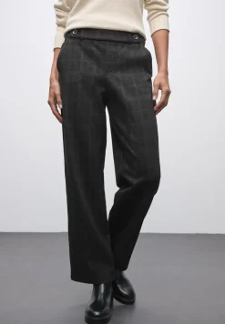 Geruite straight legs broek