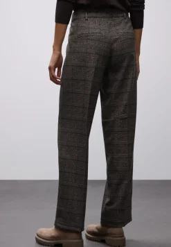 Geruite straight legs broek