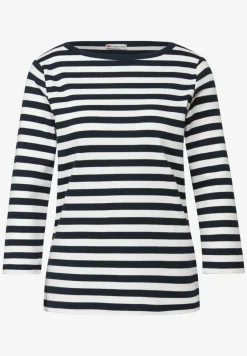 Gestreept boothals shirt