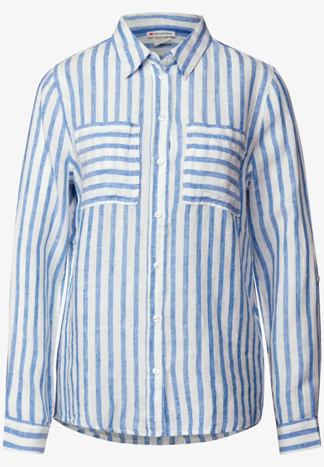 Gestreept linnen overhemd blouse