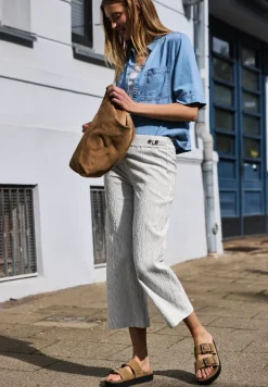 Gestreepte 7/8 broek Wide Legs