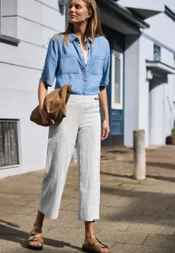 Gestreepte 7/8 broek Wide Legs