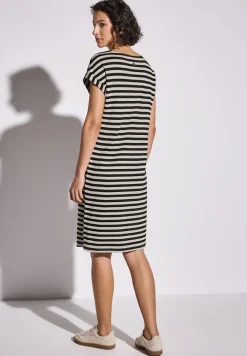 Gestreepte jersey jurk