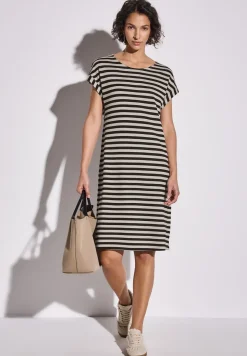 Gestreepte jersey jurk