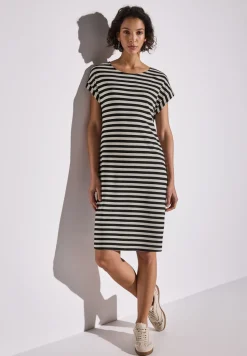 Gestreepte jersey jurk