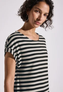 Gestreepte jersey jurk