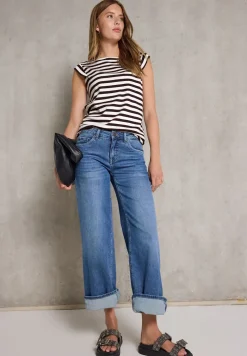 Gestreepte jersey top