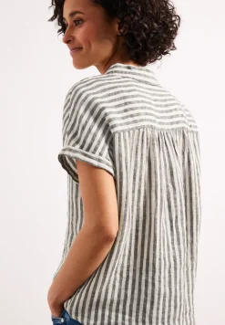 Gestreepte linnen blouse