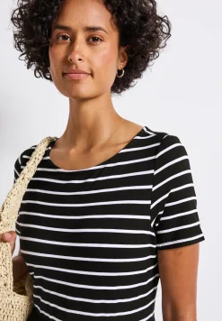 Gestreepte midi-jurk