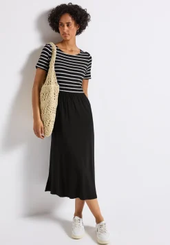 Gestreepte midi-jurk