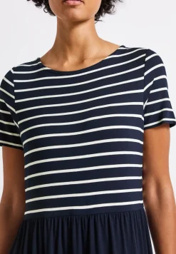 Gestreepte midi-jurk