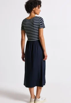 Gestreepte midi-jurk