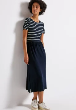 Gestreepte midi-jurk