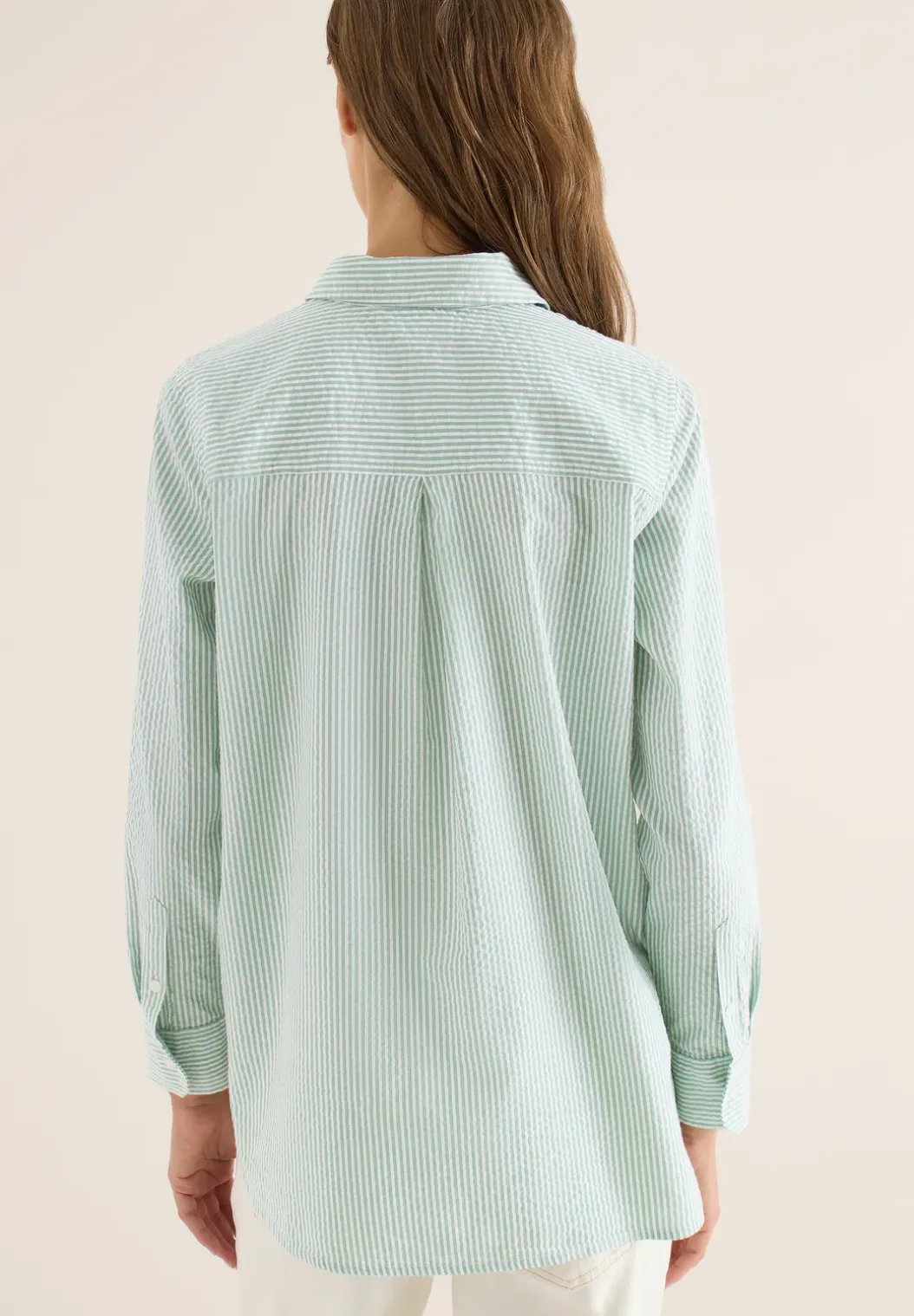 Gestreepte seersucker blouse