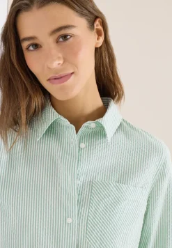 Gestreepte seersucker blouse