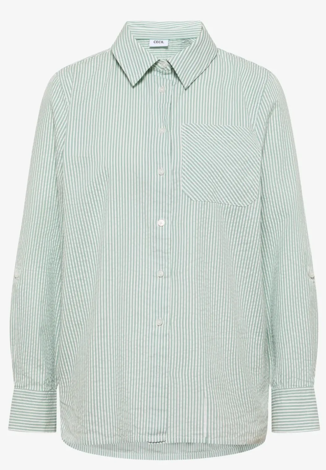 Gestreepte seersucker blouse