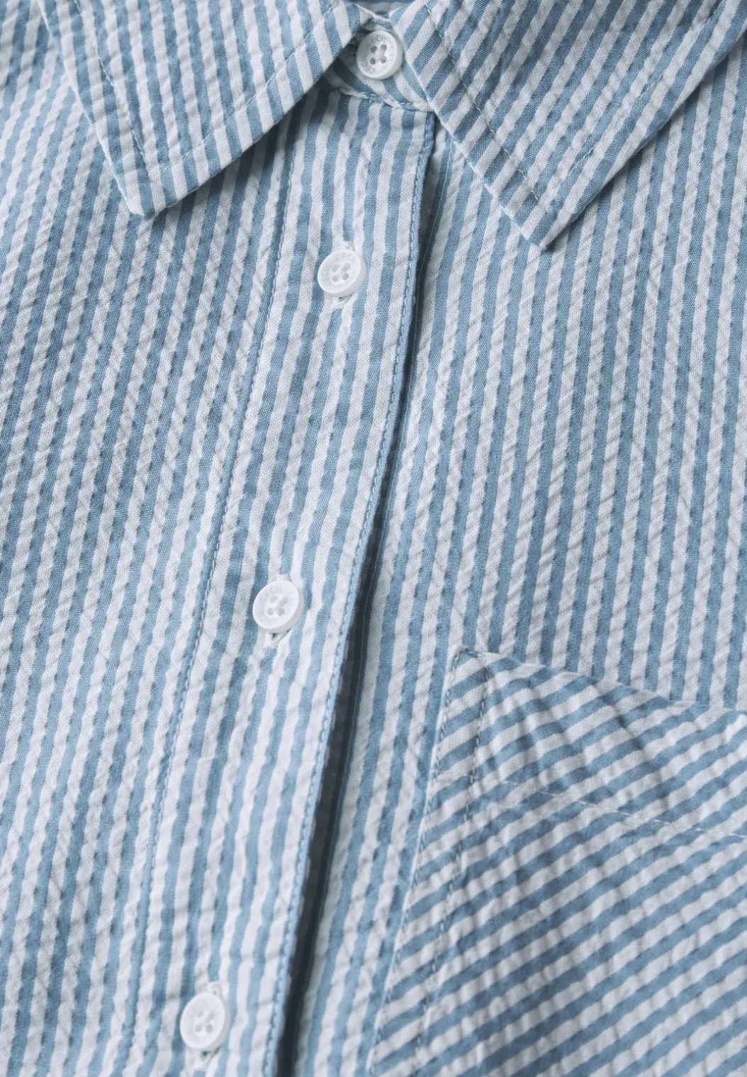 Gestreepte seersucker blouse