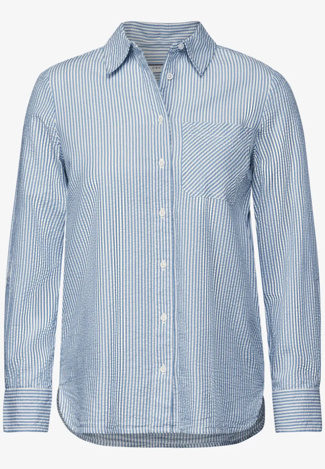 Gestreepte seersucker blouse