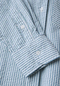 Gestreepte seersucker blouse