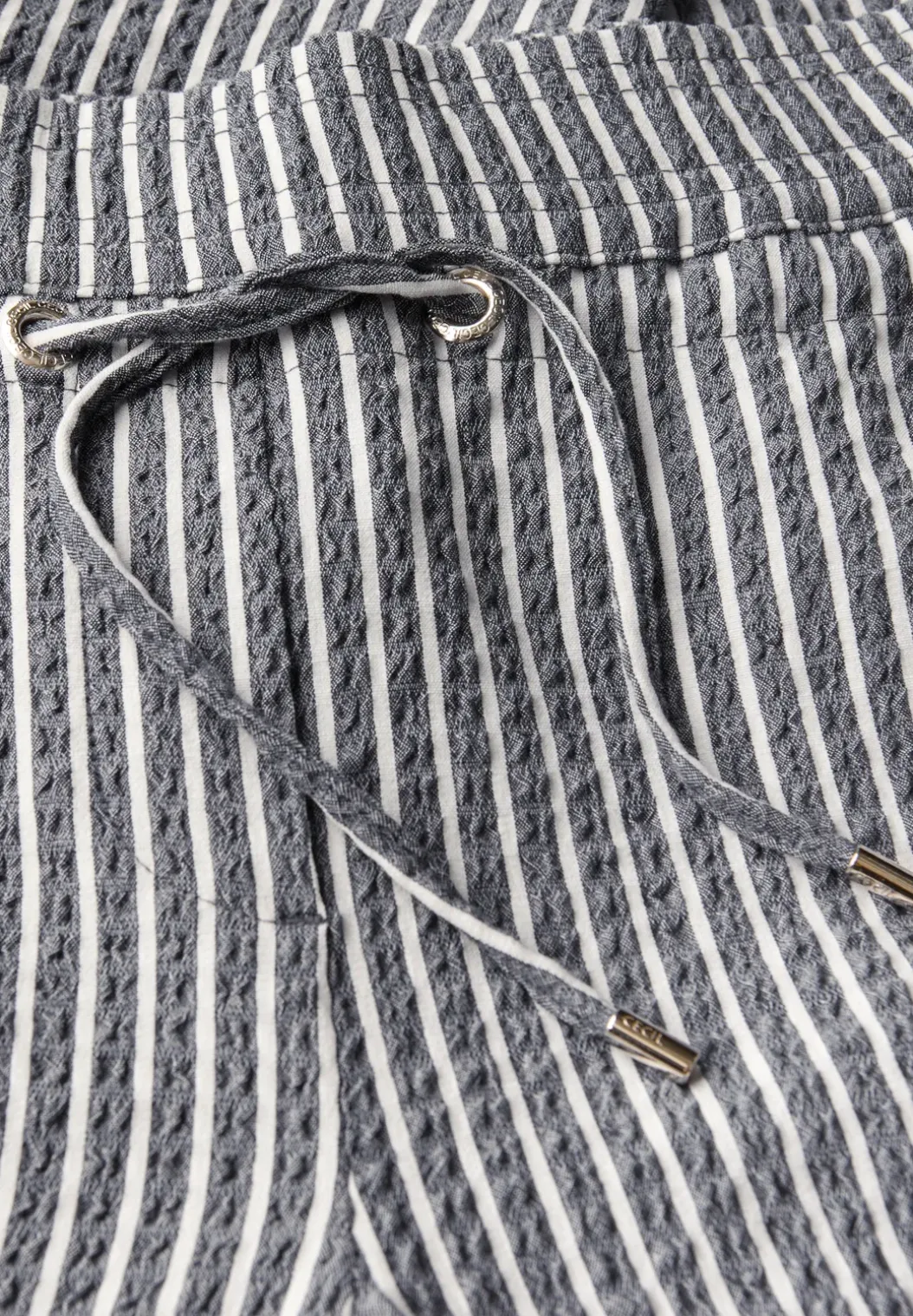 Gestreepte seersucker broek