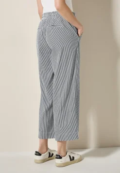 Gestreepte seersucker broek