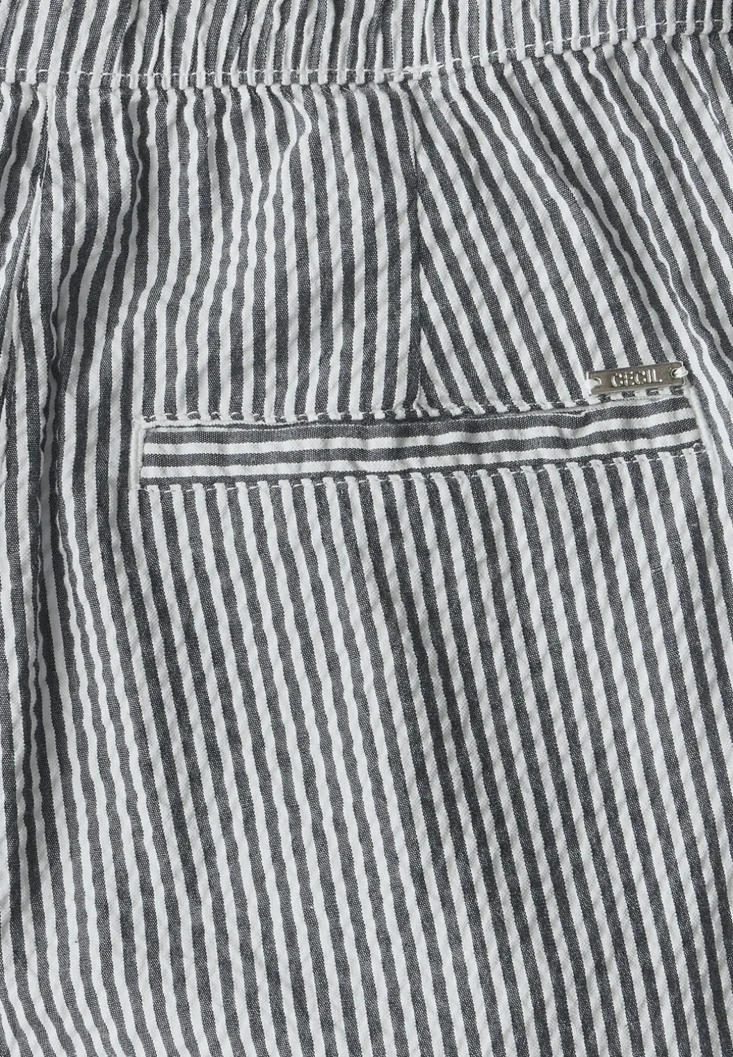 Gestreepte seersucker broek