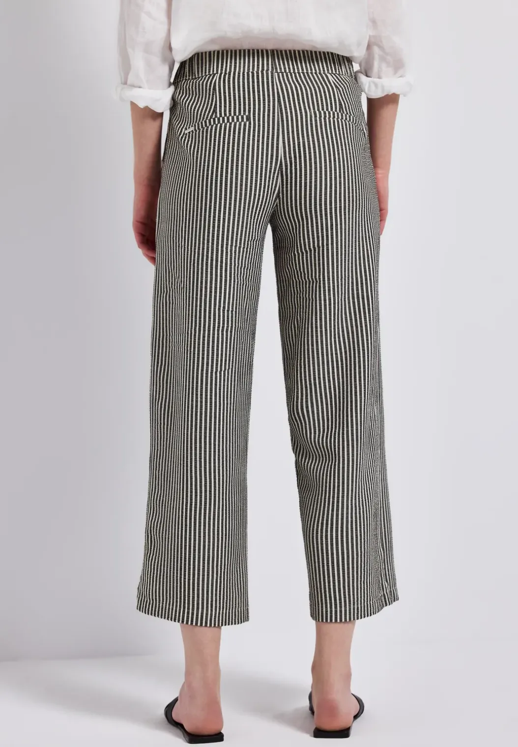 Gestreepte seersucker broek