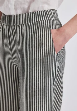 Gestreepte seersucker broek