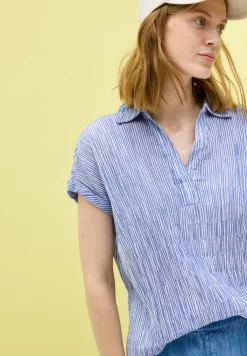 Gestreepte gestructureerde blouse