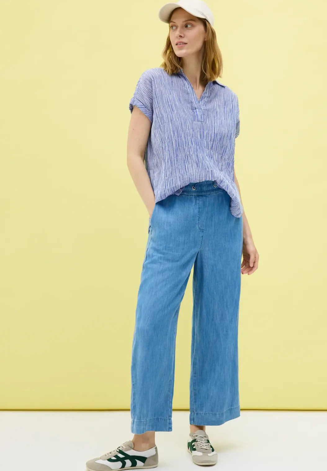 Gestreepte gestructureerde blouse