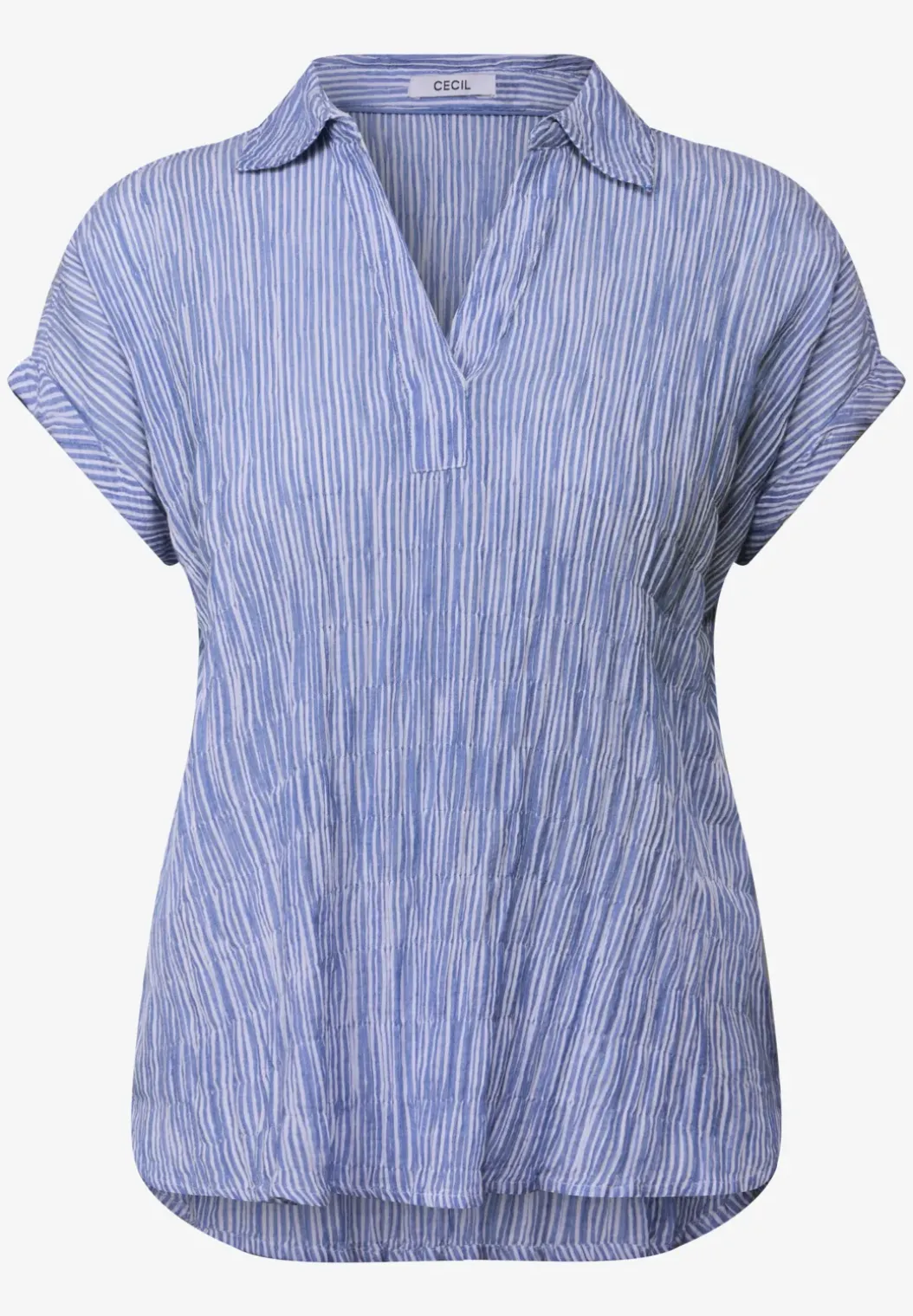 Gestreepte gestructureerde blouse
