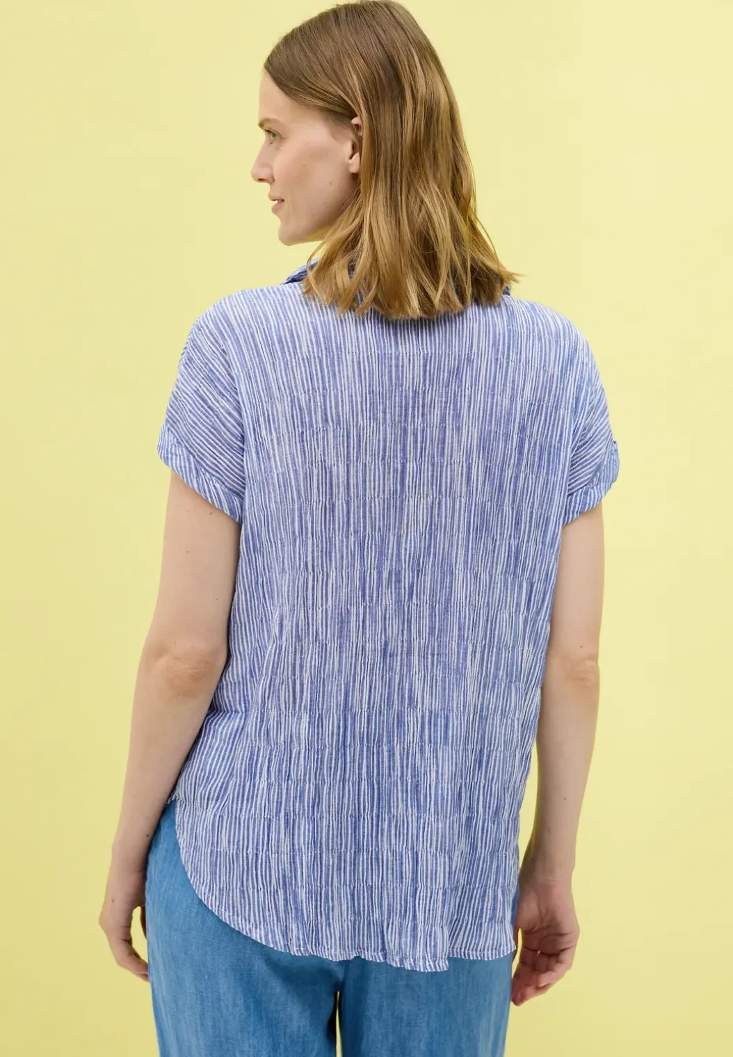 Gestreepte gestructureerde blouse