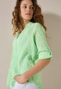 Gestreepte seersucker blouse