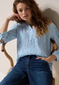 Gestreepte seersucker blouse