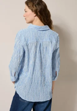 Gestreepte seersucker blouse