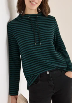 Gestreept funnelneck shirt