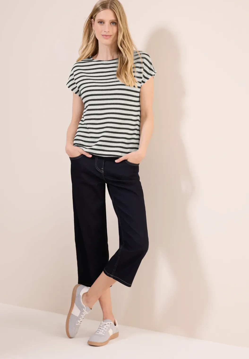 Gestreept jacquard shirt