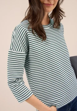 Gestreept shirt met structuur